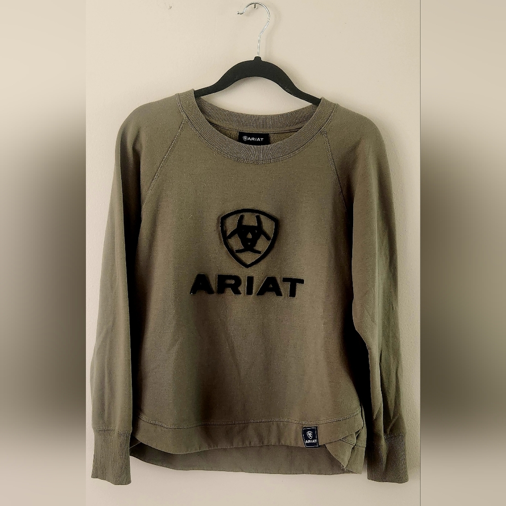 Ariat Benicia Four Leaf Clover Green Sweatshirt, Larhe